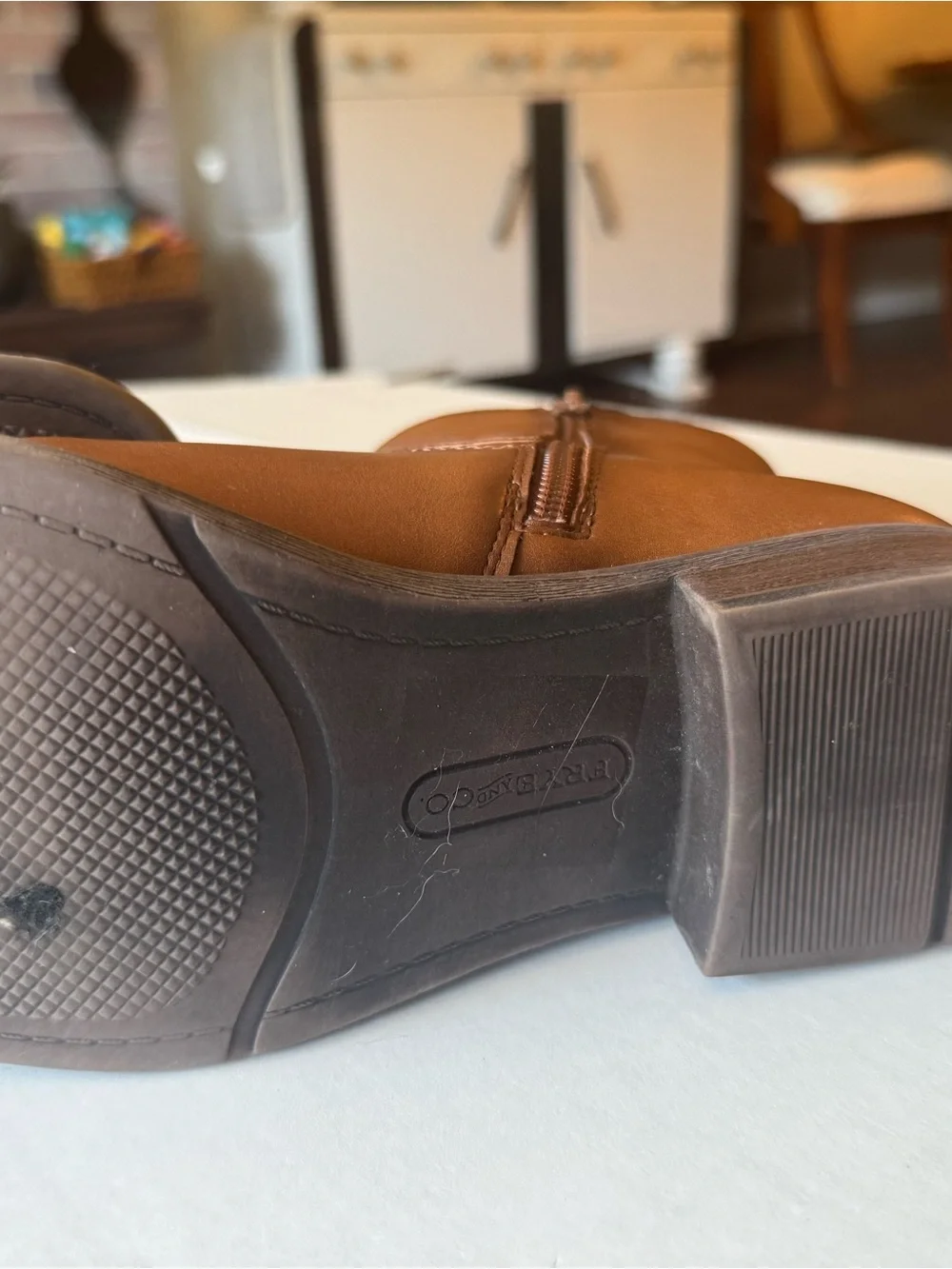 FRYE AND CO. Brown Cormac Ankle Booties with Buckle Strap
